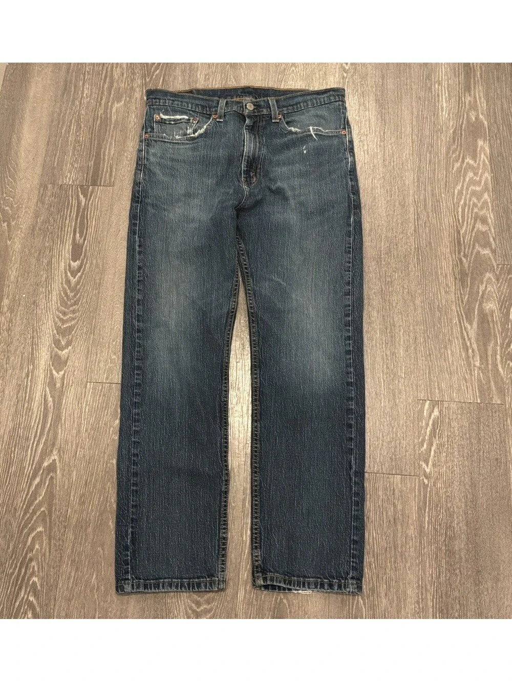 Levis 505 Jeans Mens 34x29 Blue Straight Leg Denim Classic Stretch Medium Wash